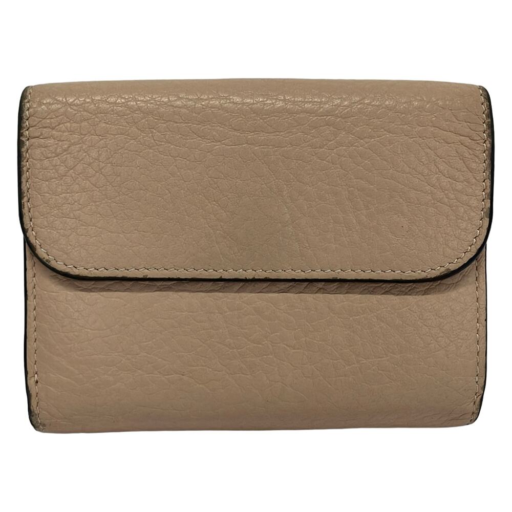 Chloé Alphabet Small Trifold Wallet Trifold Wallet Beige Gold - Picture 2 of 7